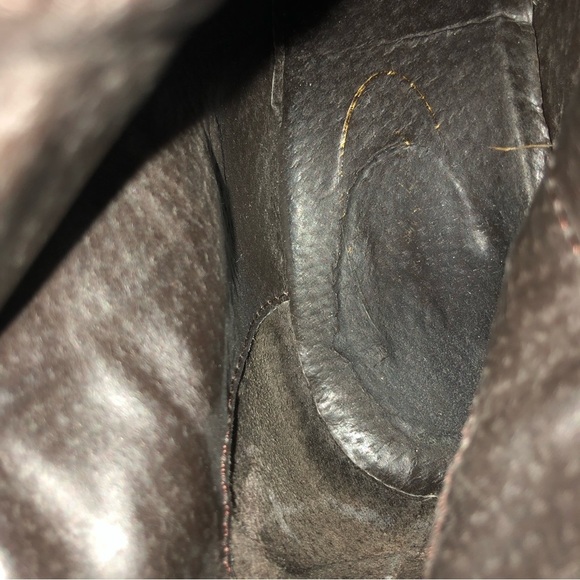 Black Suede Heeled Booties With Brown Strap and Buckle Size 37 (US 7) - Picture 11 of 13